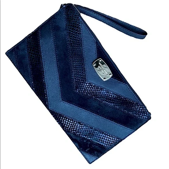 Snake Skin/Suede & Leather MK Wristlet - Picture 3 of 10